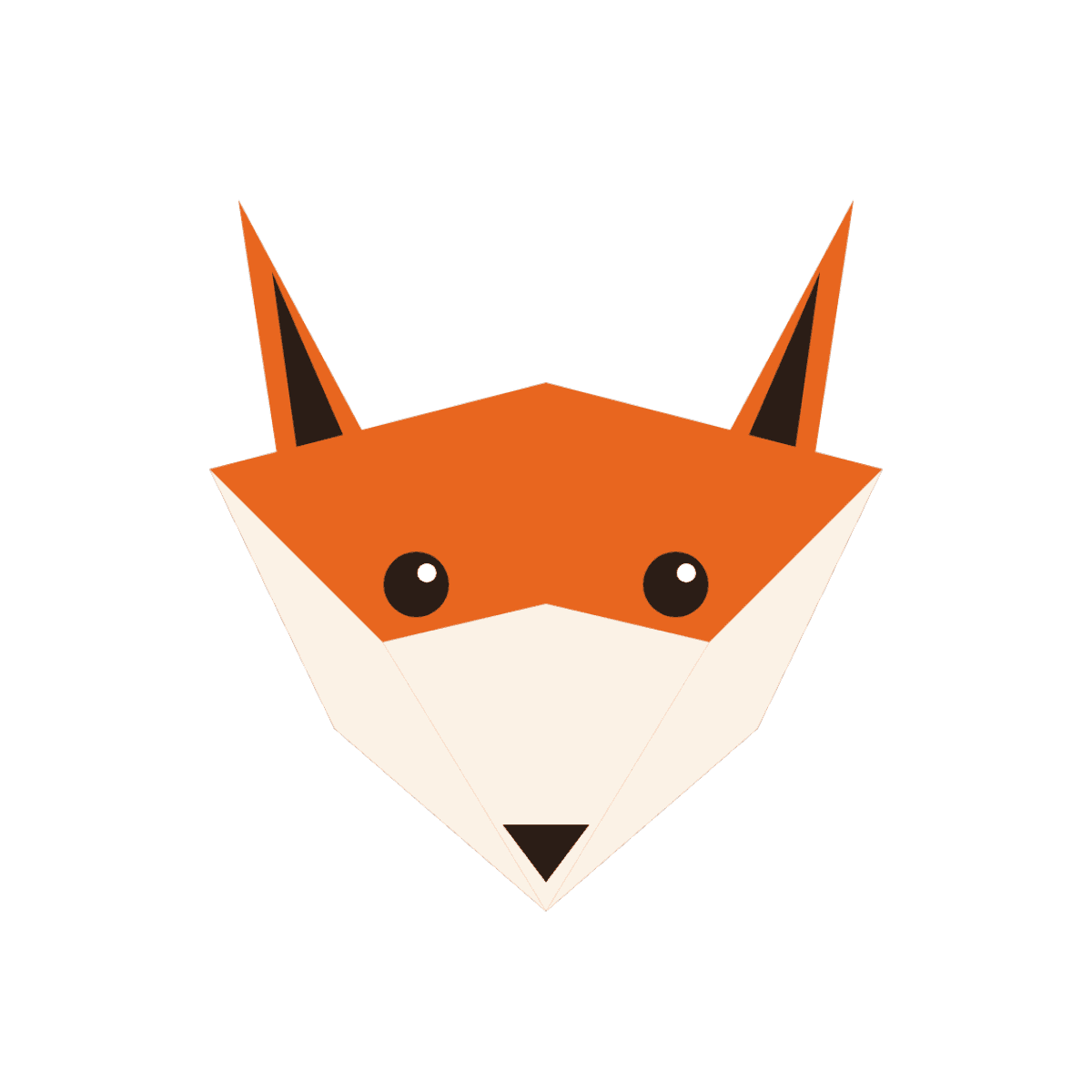 Geometrisches Maskottchen: orangefarbener Fuchskopf – Dein Bild